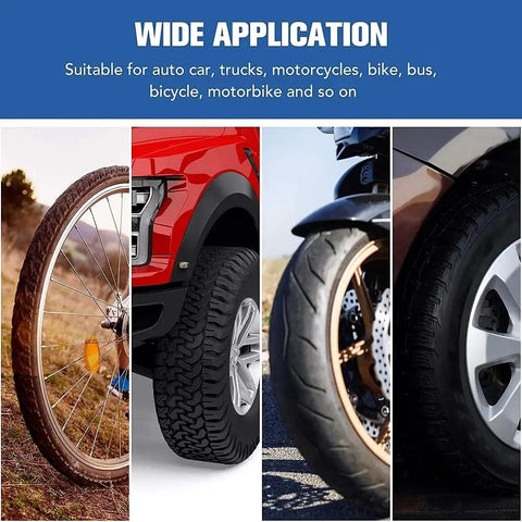 Hella Tough Tire Repair Patch Kit With Tungsten Steel Buffing Wheel Rubber Patches Roller And Scraper For Car Motorcycle Flat Fixes Quick Roadside Repairs In Three Sizes on various tires.
