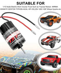 12T 550 Brushed RC Motor For 1 Tenth Scale Traxxas Slash And Other RC Trucks With Beefy Torque Long Armature 3.175mm Shaft