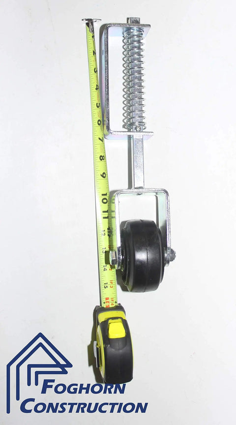 Rugged Heavy Duty Gate And Door Caster With Spring Loaded Suspension 4 Inch Fixed Wheel Square Shaft Non Swivel Flush Mount Stand Off Bracket