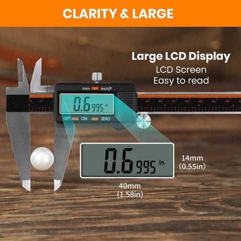 Stainless Steel Digital Caliper 12 Inch With Large LCD Screen Auto Off Inch Millimeter Switch For DIY Jewelry 3D Printing