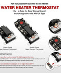 Water Heater Tune Up Kit With Dual 4500W 240V Elements Upper And Lower Thermostats And Gasket Pack shown in detail