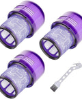 3 Pack Vacuum Replacement Filter Set Compatible With V11 Origin V11 Torque Drive V11 Complete V11 Extra V15 Detect V15 Detect Absolute V15s Detect Submarine Cordless Vacuums, with brush