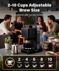 Programmable 10 Cup Drip Coffee Maker With Brew Pause, Adjustable Brew Strength, 2 To 10 Cup Settings, Removable 50 Oz Water Tank
