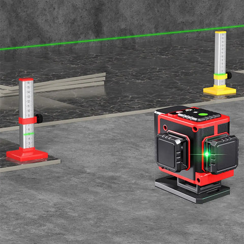 Aluminum Leveling Tool for Quick Accurate Installations No Fuss Leveler Built For Home Renovations and DIY Projects with green laser