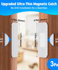 Heavy Duty Magnetic Door Catch Set For Sliding Doors And Large Wardrobes, ultra thin adhesive cabinet magnets on wood surface.