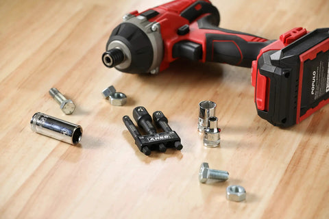 Impact Grade Socket Adapter Set Turns Your Impact Drill Driver Into A High Speed Socket Driver With Three Inch Long Adapters