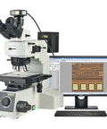 Bright Field And Dark Field Electron Metallographic Microscope With 25MP USB 3 Imaging Camera And Free Pro Grade Image Software For Precise Metallography Analysis, shown with monitor