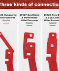 Three connection options for 15683 Rear Tine Tiller Furrower Kit With Removable Adjustable Wings for Earthquake Rototillers