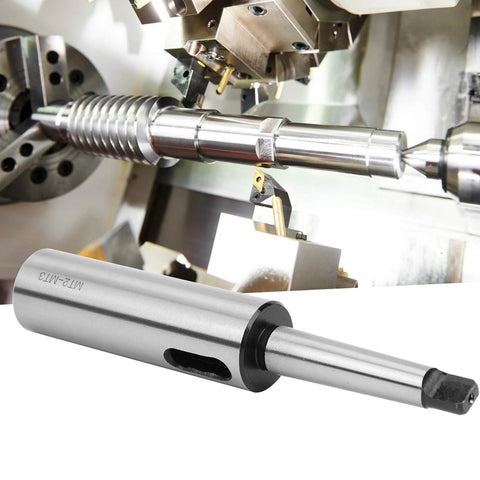 MT2-MT3 Morse taper drill sleeve adapter; high-speed steel, silver metal, for lathe/milling/CNC fixtures.