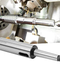 Close-up of MT2-MT3 Morse taper drill sleeve adapter in metal finish for CNC fixtures