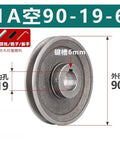 Heavy Duty Single Slot Cast Iron V Belt Pulley Tray For 90 To 280mm Motors, 90mm diameter, 19mm inner hole, smooth power transmission.