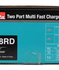 Dual Port Battery Charger With Front USB Port Fast Charge For Compatible Li Ion Batteries Audible Full Charge Alert Multicolor Finish Easy Setup For Power Tool Batteries box