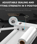 Ylpddmm Heat Sealer Shrink Wrap Machine 12 Inch 18 Inch 24 Inch Hand Held Film Wrapper showing adjustable temperature dial and roller tray.
