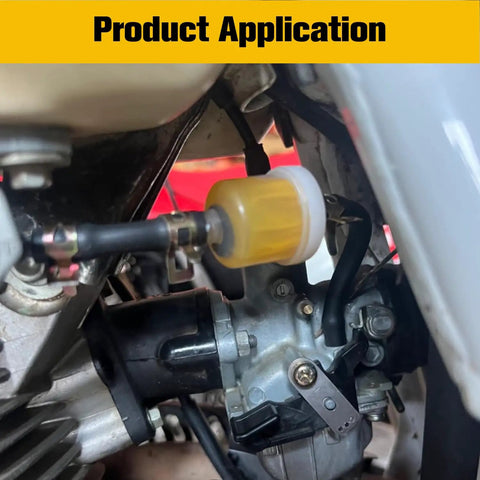 Dirt Bike Heavy Duty Fuel Line With Filter 3 By 16 Inch for GY6 50cc engine installation view.