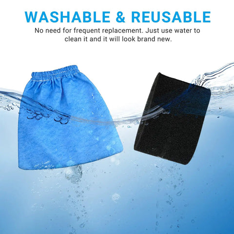6 Pack VRC5 Filter Bags And 2 VFF51 Foam Filters Kit For Vacmaster 4 To 16 Gallon Wet Dry Vacs Replacement VRC51 Part Wet