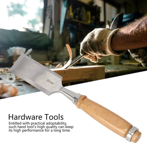 Pro Level Wood Chisel Set With Sturdy Wooden Handles And Razor Sharp Steel Blades Built Tough For Smooth Carving And Quick Detail Work By Everyday Craftsmen Woodworking Hardware For Carpenters And Hobbyists, 38mm chisel in use.