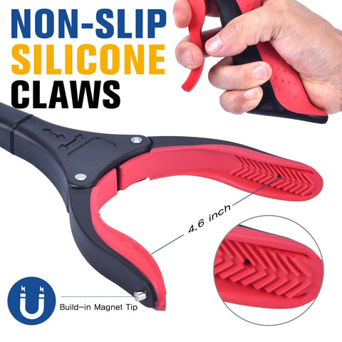 2 Pack Foldable 32 Inch Reacher Tool For Seniors, Handy Grabber Stick To Reach Items Without Bending, Lightweight Leaf And Trash Picker, Easy Grip Recovery Gift For Elderly And Post Surgery