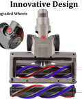 Quick Release Turbine Brush Cleaner Head For V15 V11 V10 V8 V7 Vacuums, shown with upgraded wheels feature.