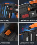 Powerful 20V Cordless Nail And Staple Gun For Pros, 18 Gauge Brad Nailer And Narrow Crown Staples, tool features details