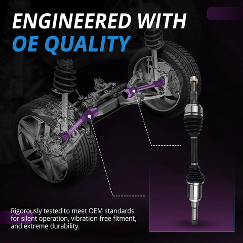 Heavy Duty Front Cv Axle Pair Set For 2.4L Chevy Equinox 2010 Through 2017 Driver Passenger Side with OEM quality design.