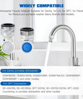 Two Pack Dishwasher Faucet Adapter Connector Straight Up Works With Portable Countertop Units, chrome finish, easy install, fits standard faucets.