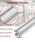 Four Pack 1000mm Silver T Slot 3030 Aluminum Extrusion Profiles 30x30mm Square Cross Section For DIY Projects And Rack Builds, Premium Aluminum Alloy, 39.4 Inch Length, anodized silver surface
