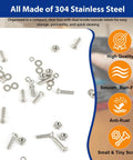 Ultimate Small Metric Screws And Nuts Assortment Kit For Arduino Electronics And RC DIY Projects 1670 Pieces 304 Stainless Steel M1 To M2.5 Phillips Pan Head Micro Screws With Nuts And Washers scattered on a table showing anti-rust properties.