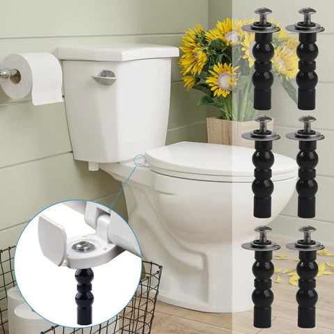 Universal Toilet Seat Hinges With Expanding Rubber Top Nuts And Stainless Steel Gaskets For Blind Hole Mounting quick swap heavy duty non slip washers