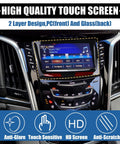 RANSOTO CUE touch screen display replacement installed in Cadillac center console; HD touchscreen
