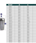 Versatile ER Collet Chuck For CNC Lathe And Milling, Spring Tool Holder With dimensions table and collet illustration