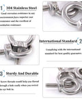 304 Stainless Steel M5 Eyebolts Set With Lock Nuts Lock Washers And Flat Washers 36 Pieces For Lifting And Machinery Use