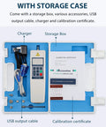 500N Digital Force Gauge Push Pull Meter With USB Output Real Time Data Streaming 999 Peak Data Storage Free Software For Easy Stats And Analysis High Precision Load Tester For Lab And Workshop Field Ready Gear, storage case with accessories