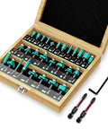 30 Piece Router Bit Set With A Quarter Inch Shank For Top Notch Pro Grade Precision Woodworking Carving And A Smooth Finish, case open