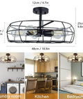 Five Light Industrial Ceiling Light With Rustic Wire Cage In Oil Rubbed Bronze Farmhouse Semi Flush Mount Black Retro Close To Ceiling Fixture For Kitchen Dining Room And Bedroom Perfect For Modern Homes And Open Concept Kitchens