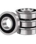 Front view of XiKe 4-pack flanged ball bearings, 3/4 in ID, 1-3/8 in OD, metal with black seals.