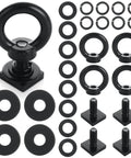 Beefy 8 Piece T Track Mount Tie Down Anchor Kit For Roof Rack With M8 Stainless Steel Eye Bolts Nuts And Washers Track Bolts Black Heavy Duty Gear
