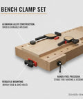 Aluminum Alloy Bench Clamp Set For Edge Or Dog Hole Mounts Frees Your Hands For Precision Sanding Carving And Assembly