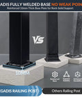 Aluminum Deck Railing Post With Screws, Weatherproof Black Textured AAMA 2604 Powder Coat Finish base comparison