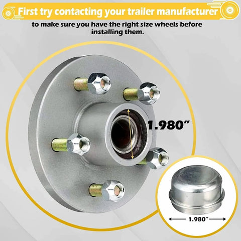 Front view of Moncer 4-piece trailer bearing lubricator tool set, stainless steel, 1.980 in bore, four studs
