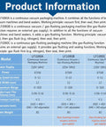 Product information sheet for Top Shelf Continuous Vacuum Packaging Machine Featuring Quick Nitrogen Gas Flushing and solid external sealer.