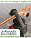 Lead Free Copper Press Fittings Kit Three Quarter Inch With Tee Elbow And Coupling Set In Use With Press Tool