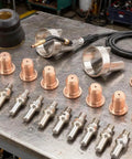 24 Piece Tip Electrode Kit For Cut 55DS Pro And Cut 65DS Plasma Cutters With Electrodes Nozzles Brass Zinc Alloy Stainless Steel Consumables