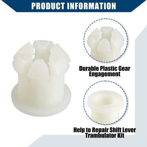 Volkswagen Shifter Cable End Saver Bushing Set For Beetle Jetta Golf And Audi Manual Transmissions MT Gearbox Trambulator Kit 1 Set Compatible 1999 2018, white plastic bushing close-up