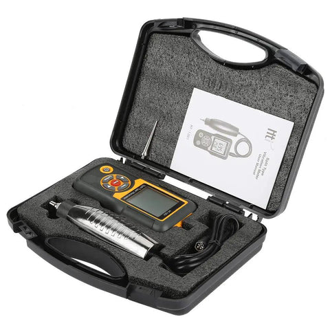 Pro Grade Digital Vibration Meter And Tester With Piezoelectric Sensor For Machinery Vibration Measurement And Industrial Analysis Portable Vibration Tool For Acceleration Velocity Displacement And Temperature Readouts, case open