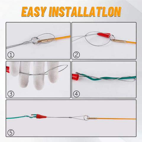 22 Foot Fiberglass Wire Fishing Kit Pro Grade With Fish Tape And Wire Puller For Through Wall Installations Attics Crawl Spaces And Ceilings includes cable attachments