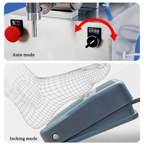 Controls for Heavy Duty Stainless Steel Pneumatic Bottle Filler With No Sweat Assembly And Next Level Precision for cosmetics and liquids.
