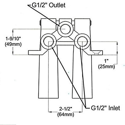 Technical diagram of Brass Knee Valve Pedal Faucet With Self Closing G1/2 Threads, Hands Free Non Contact Water Flow dimensions.