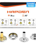 Extended Version Canvas Snaps Kit With 140 Pcs Heavy Duty Stainless Steel Fasteners, ideal for thick fabric and DIY