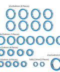 Blue Ball Bearing Kit 26-Piece Set for Big Rock Typhon Granite Senton 3s BLX RC Crawler Upgrade Parts, various sizes displayed