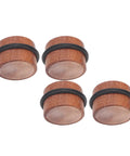 Set of Solid Wood Cylindrical Door Stoppers with Rubber Ring, Heavy Duty Floor Protector for Home Office, Non Slip Base